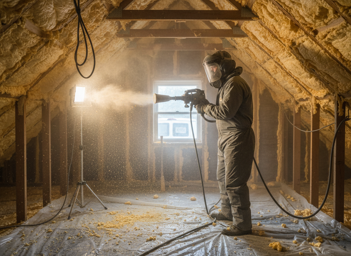 Sand Blasting Spray Foam Insulation Removal in Grimsby, Lincolnshire